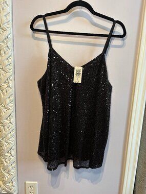 Torrid Black Sequin Sophie Cami NWT Size 1 (14/16)